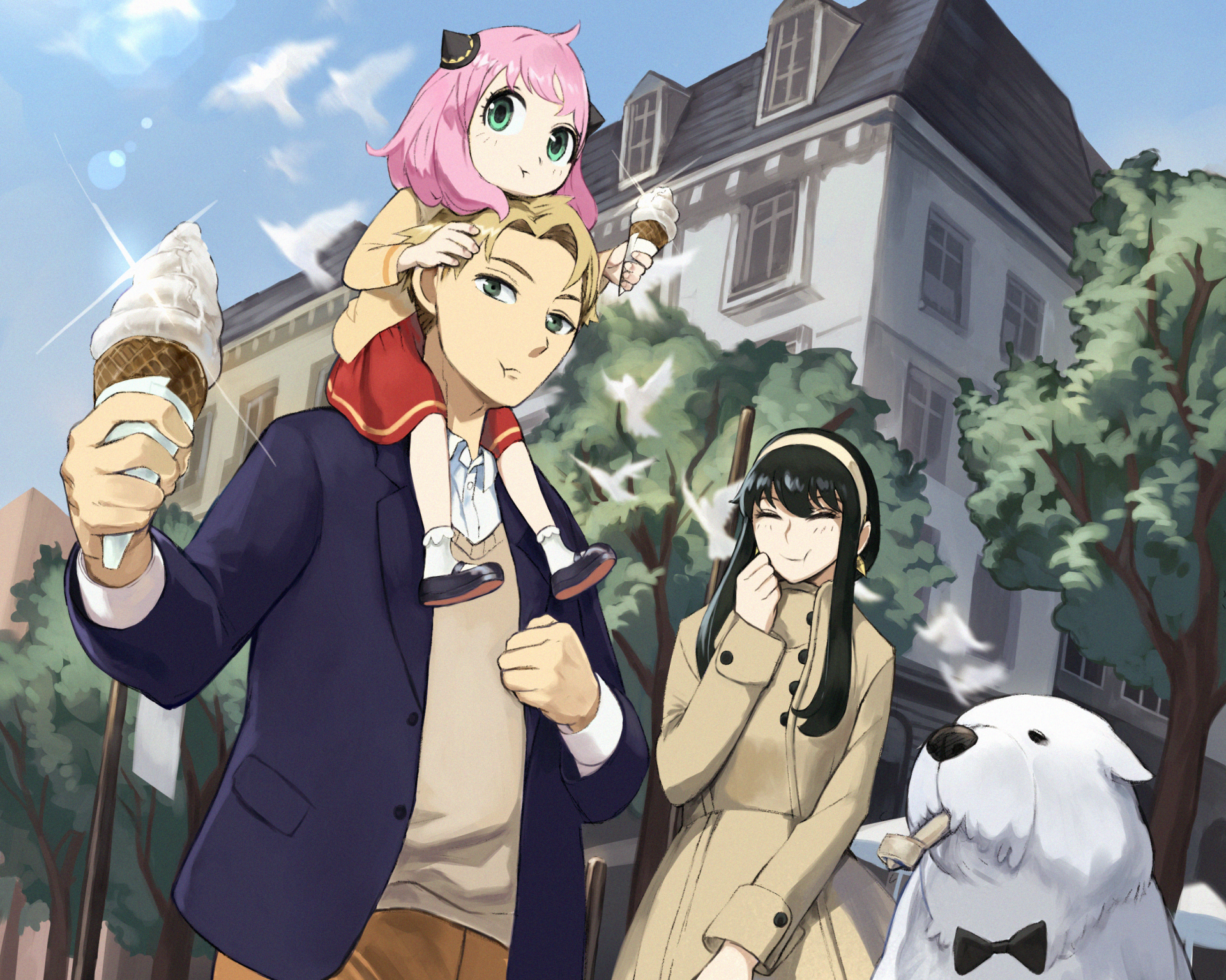 Download Bond (Spy X Family) Yor Forger Anya Forger Loid Forger Anime Spy X Family HD Wallpaper by LV00//