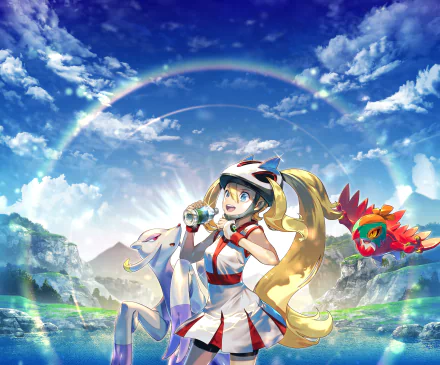 Mienshao (Pokémon) Hawlucha (Pokémon) Korrina (Pokémon) video game Pokémon X and Y HD Desktop Wallpaper | Background Image