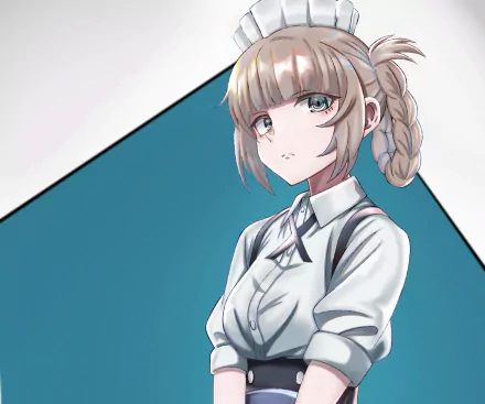 Nazuna Nanakusa from Call of the Night in anime style, poised against a teal geometric backdrop — HD PC desktop wallpaper and background.