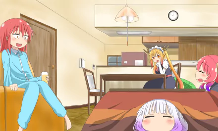 Ilulu (Miss Kobayashi's Dragon Maid) Kanna Kamui Tohru (Miss Kobayashi's Dragon Maid) Anime Miss Kobayashi's Dragon Maid HD Desktop Wallpaper | Background Image