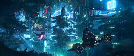 Shiva Sci Fi cyberpunk HD Desktop Wallpaper | Background Image