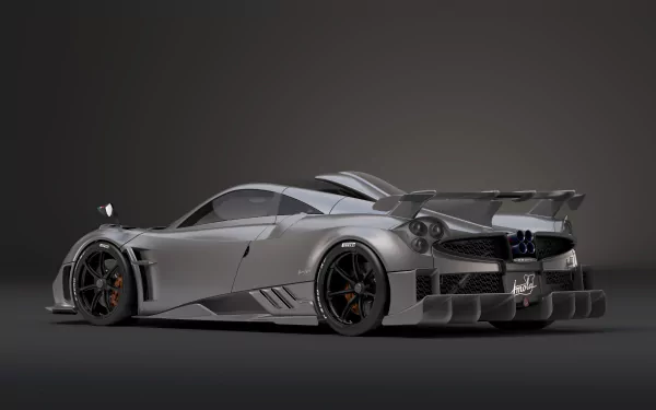 Sleek silver Pagani Imola supercar captured as a 4K Ultra HD PC desktop wallpaper against a dark background.