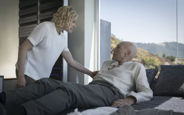 Agnes Jurati Alison Pill Jean-Luc Picard Patrick Stewart TV Show Star Trek: Picard HD Desktop Wallpaper | Background Image