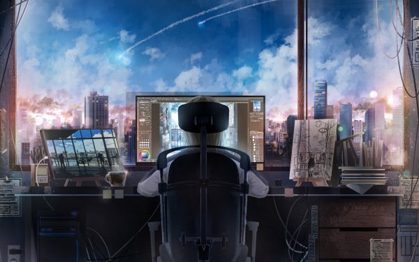 Anime Boy Window HD Wallpaper | Background Image