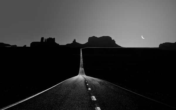 Man Made Road Black & White HD Wallpaper | Background Image