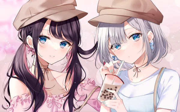 VSPO! Kaga Sumire Kaga Nazuna Anime Virtual Youtuber HD Desktop Wallpaper | Background Image