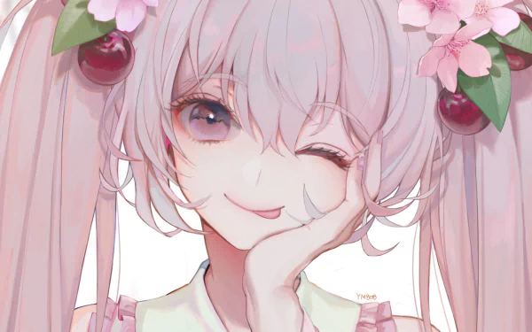 Sakura Miku Anime Vocaloid HD Desktop Wallpaper | Background Image