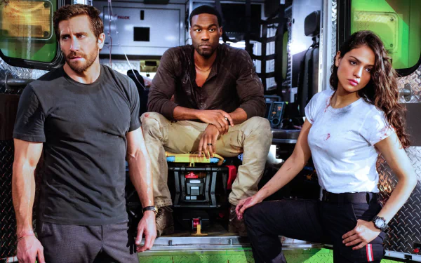 Eiza Gonzalez Yahya Abdul-Mateen II Jake Gyllenhaal movie Ambulance (Movie) HD Desktop Wallpaper | Background Image