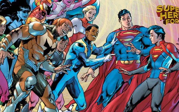 Superman Cosmic Boy Saturn Girl Lightning Lad Jon Kent Comic Legion of Super-Heroes HD Desktop Wallpaper | Background Image