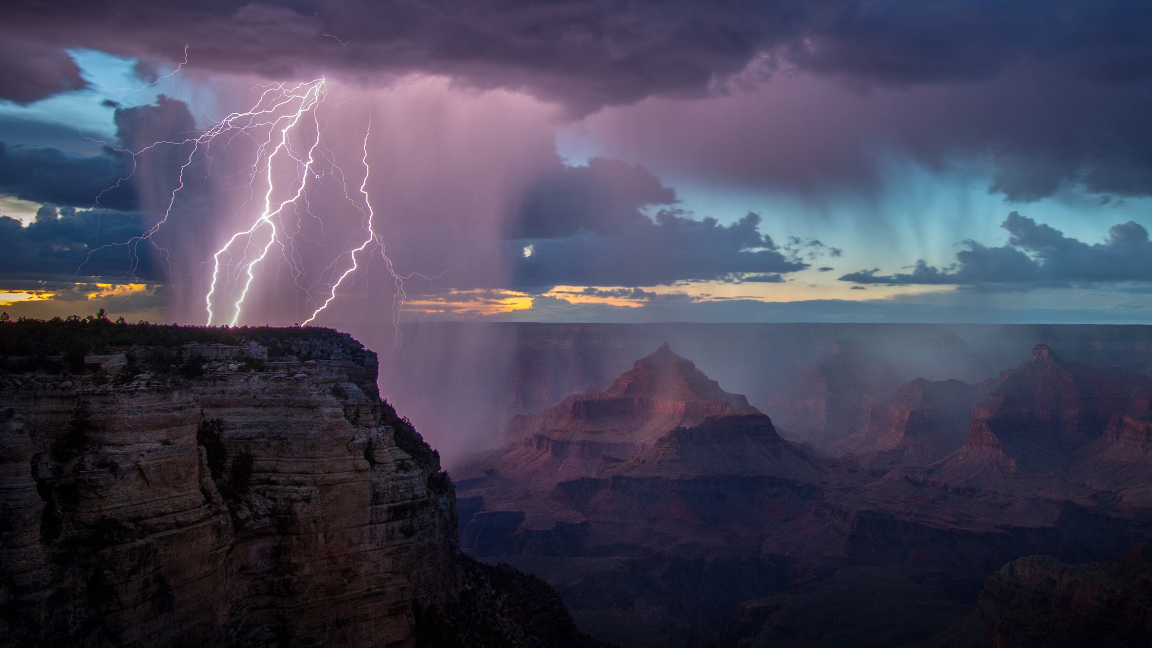 Grand Canyon National Park during a thunderstorm, Arizona by spkeelin