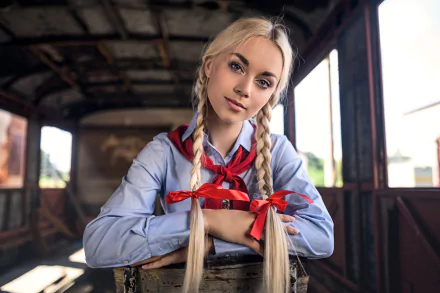 braid woman model HD Desktop Wallpaper | Background Image