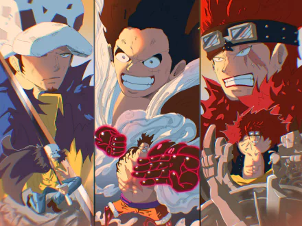 Eustass Kid Trafalgar Law Monkey D. Luffy Anime One Piece HD Desktop Wallpaper | Background Image