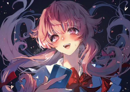 Yuno Gasai Anime Mirai Nikki HD Desktop Wallpaper | Background Image