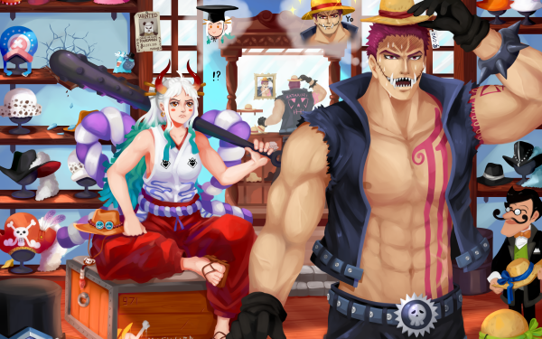 Anime One Piece Yamato Charlotte Katakuri HD Wallpaper | Background Image