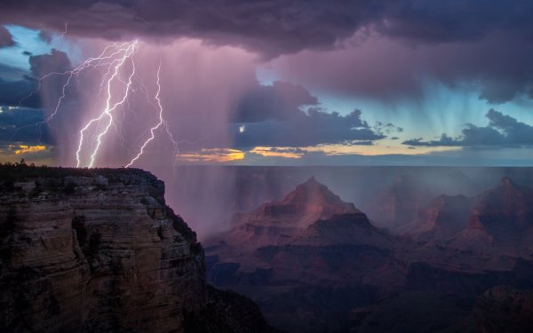 Nature Grand Canyon Canyons Thunderstorm HD Wallpaper | Background Image