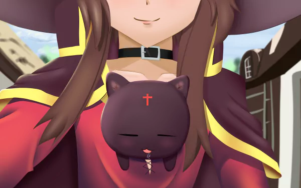 Megumin (KonoSuba) Chomusuke (KonoSuba) Anime KonoSuba - God’s blessing on this wonderful world!! HD Desktop Wallpaper | Background Image