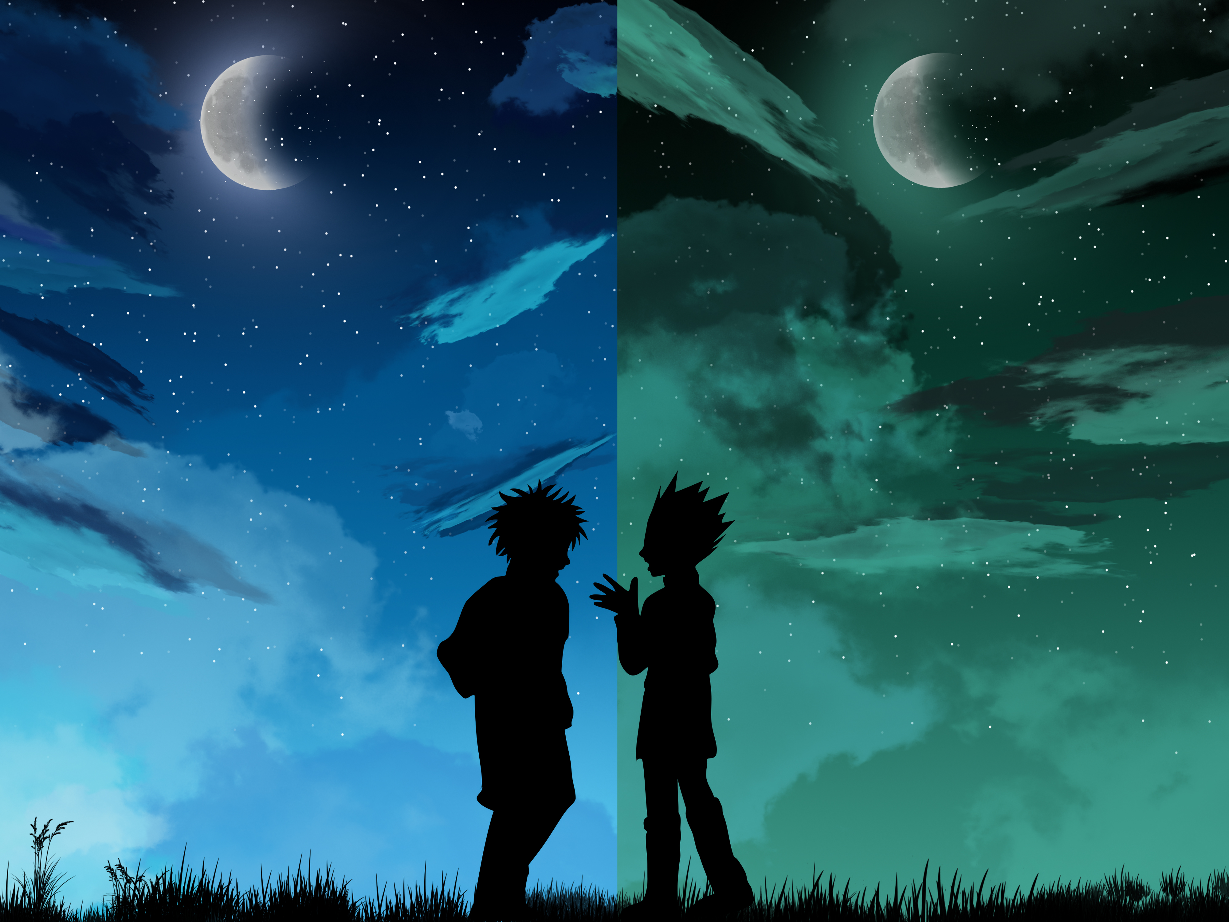 Killua Zoldyck with Gon Freecss From Hunter x Hunter (Redraw) by @abinfty  by Ab KHALED