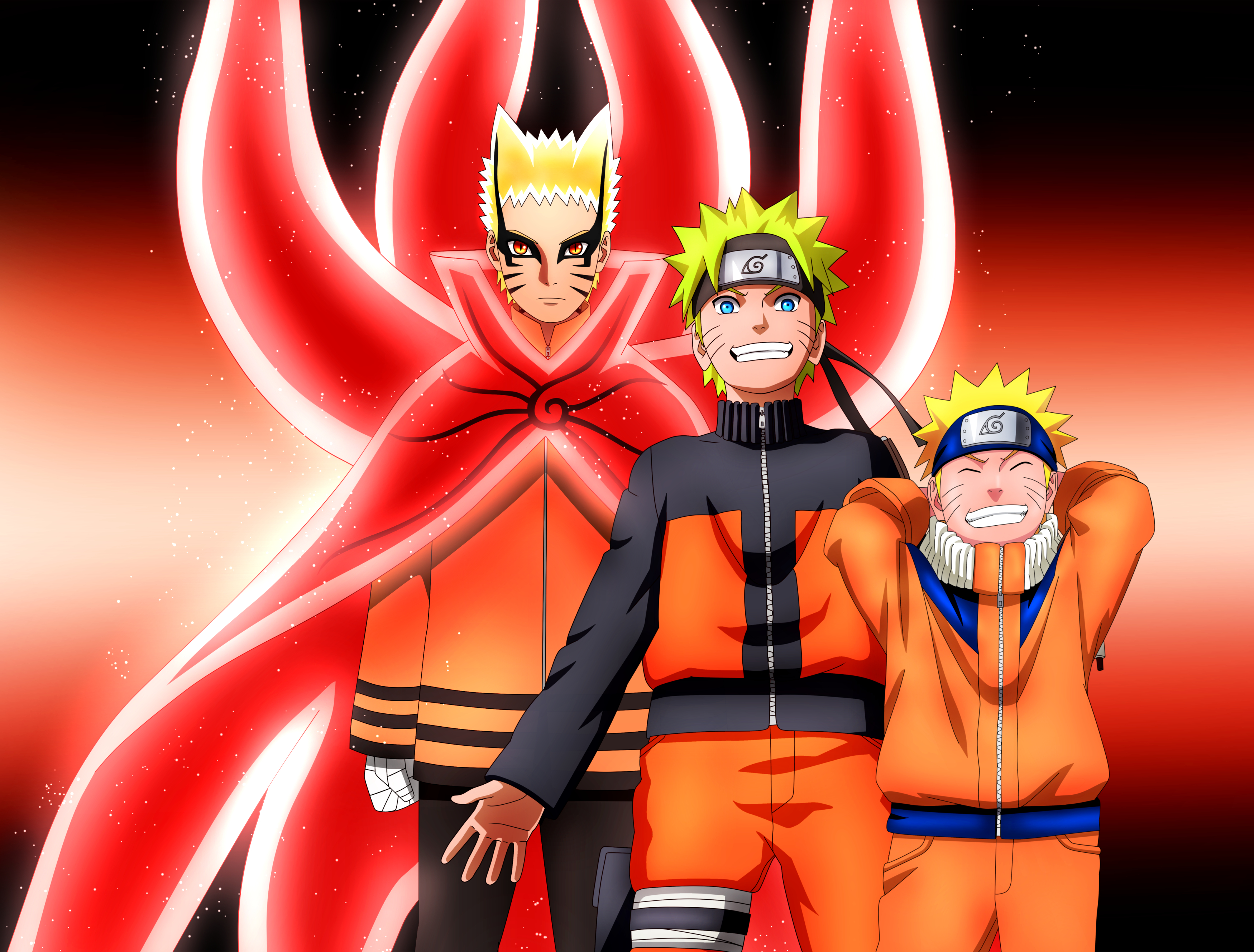 Naruto Baryon Mode, shippuden, naruto uzumaki, ninetails, fourtails, anime,  HD phone wallpaper