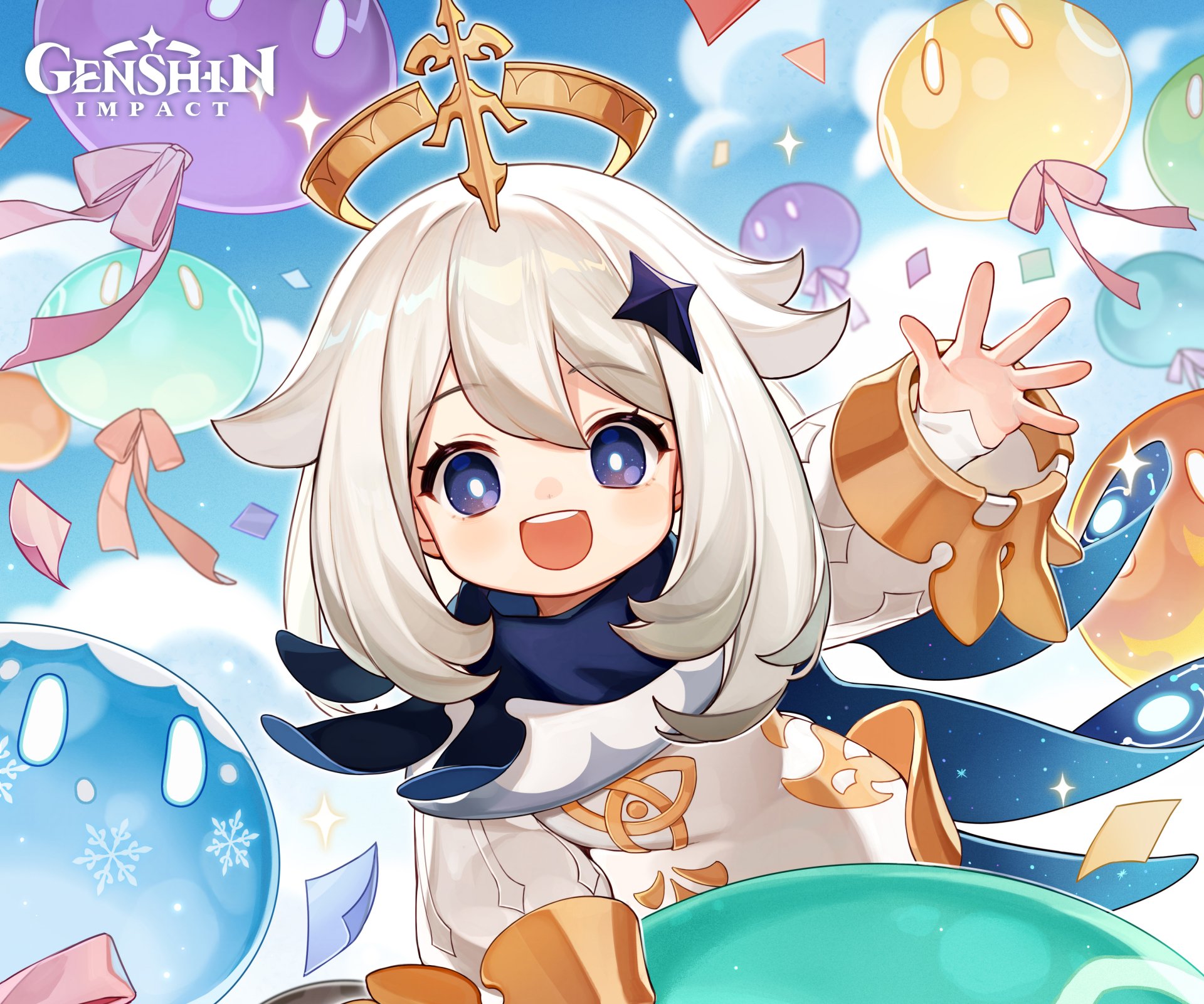 Download Slime (Genshin Impact) Paimon (Genshin Impact) Video Game Genshin Impact HD Wallpaper