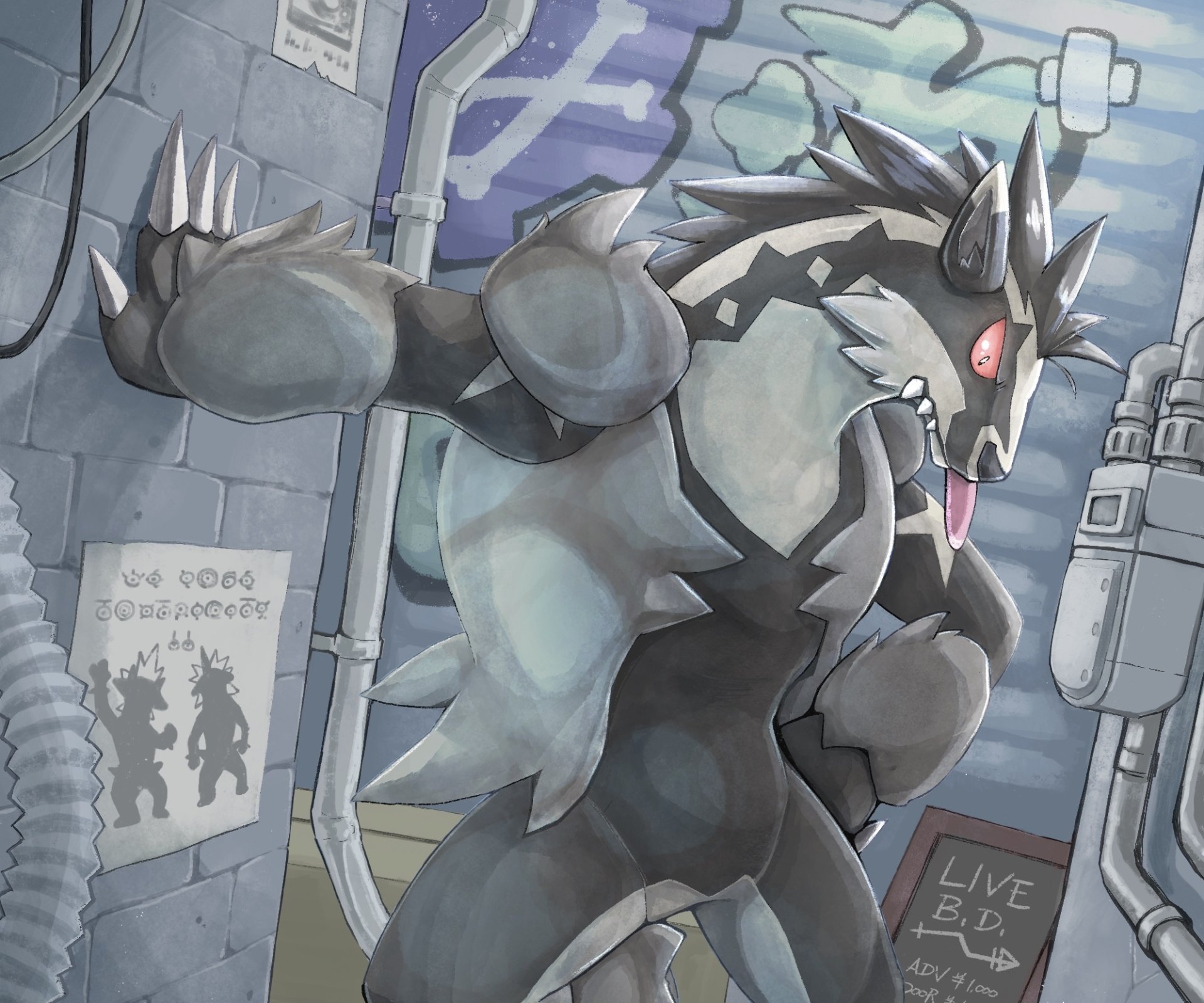 Download Obstagoon (Pokémon) Video Game Pokémon: Sword And Shield HD Wallpaper by Katkichi