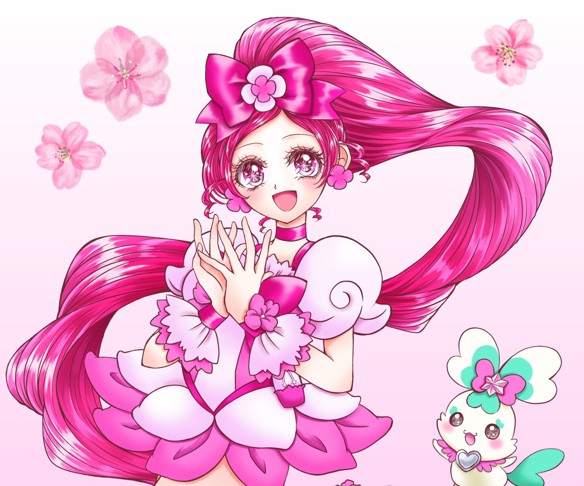 Download Hanasaki Tsubomi Cure Blossom Anime Heartcatch Precure! HD Wallpaper