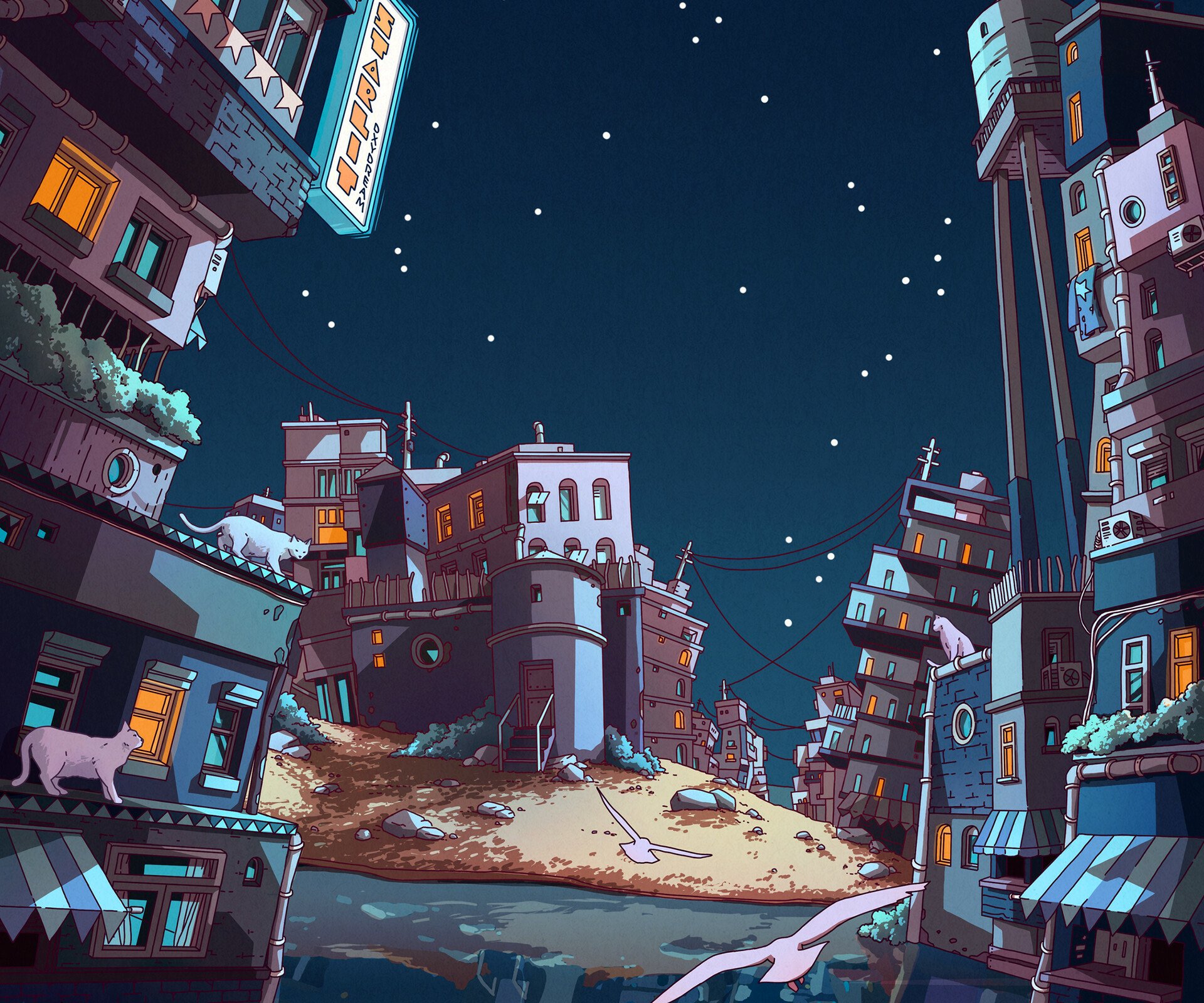 Download Artistic Town HD Wallpaper