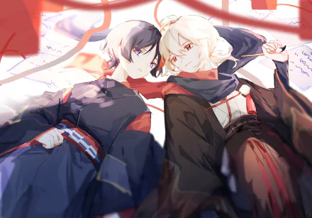 Kaedehara Kazuha (Genshin Impact) Scaramouche (Genshin Impact) video game Genshin Impact HD Desktop Wallpaper | Background Image