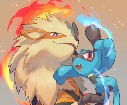 Arcanine (Pokémon) Riolu (Pokémon) video game Pokemon HD Desktop Wallpaper | Background Image