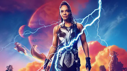 Valkyrie from Marvel Comics portrayed by Tessa Thompson in Thor: Love and Thunder - HD desktop wallpaper and background.
