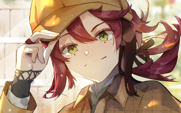 HD PC desktop wallpaper featuring Shikanoin Heizou from the video game Genshin Impact, showcasing his confident expression and detailed anime-style design.