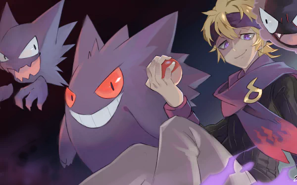 Gengar (Pokémon) Haunter (Pokémon) Morty (Pokémon) Gastly (Pokémon) video game Pokémon: Gold and Silver HD Desktop Wallpaper | Background Image