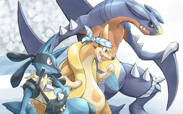 Floatzel Lucario (Pokémon) Garchomp (Pokémon) Anime Pokemon HD Desktop Wallpaper | Background Image