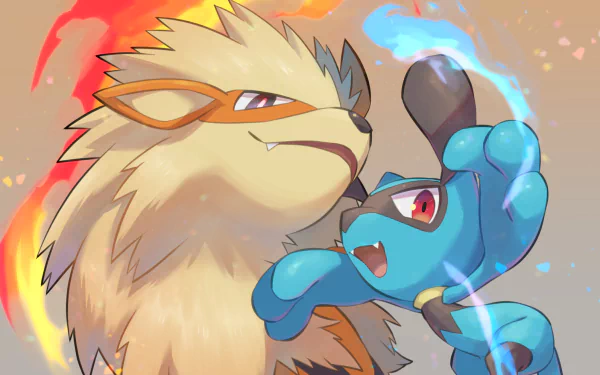 Arcanine (Pokémon) Riolu (Pokémon) video game Pokemon HD Desktop Wallpaper | Background Image