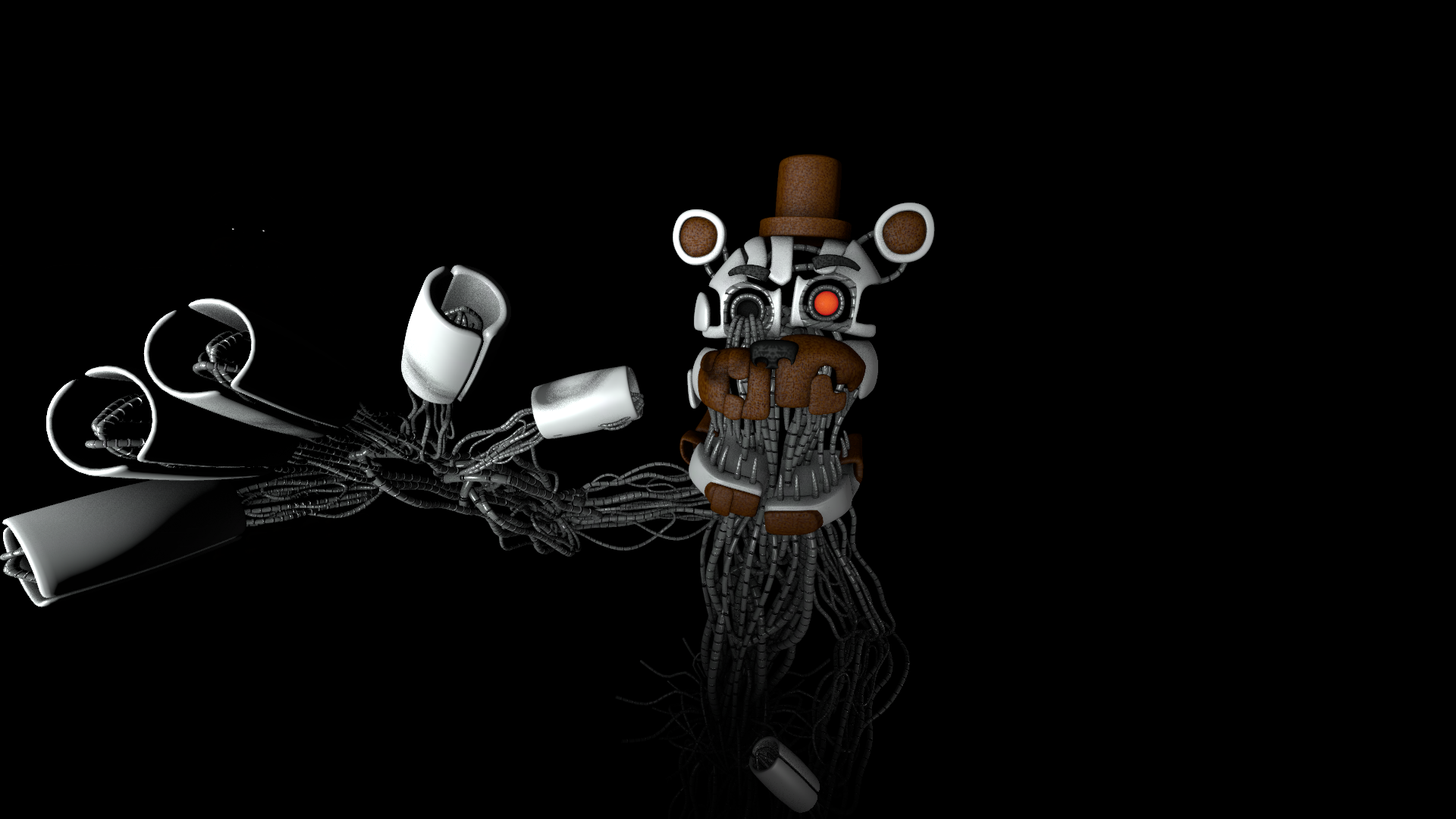 Molten freddy jumpscare salvage room pixel art