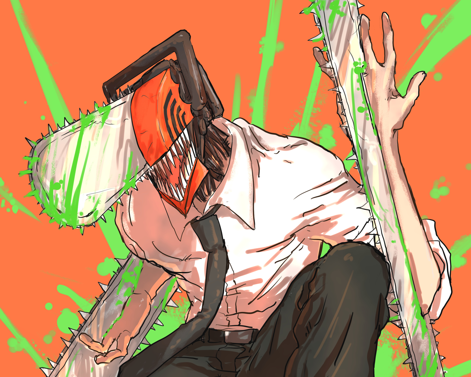 Download Denji (Chainsaw Man) Anime Chainsaw Man HD Wallpaper by ヒロ