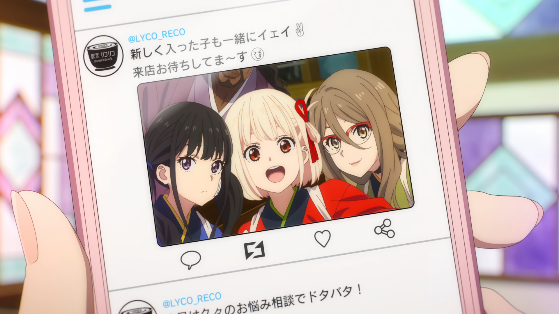 Download Anime Lycoris Recoil 4k Ultra HD Wallpaper