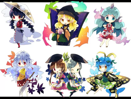 Satono Nishida Mai Teireida Narumi Yatadera Sakata Nemuno Eternity Larva Anime Touhou HD Desktop Wallpaper | Background Image