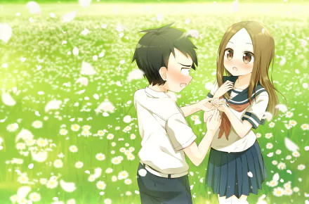 Takagi (Karakai Jouzu no Takagi-san) Nishikata (Karakai Jouzu no Takagi-san) Anime Teasing Master Takagi-san HD Desktop Wallpaper | Background Image