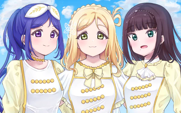 Mari Ohara Kanan Matsuura Dia Kurosawa Anime Love Live! Sunshine!! HD Desktop Wallpaper | Background Image