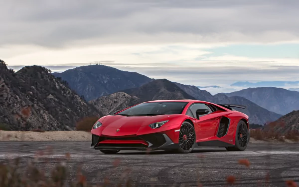  Red Lamborghini Aventador LP750-4 SV