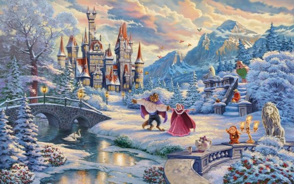 Movie Beauty And The Beast (1991) Beauty and the Beast Belle Beast Winter Snow Christmas HD Wallpaper | Background Image