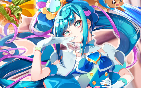 Fuwa Kokone Cure Spicy Anime Delicious Party Precure HD Desktop Wallpaper | Background Image