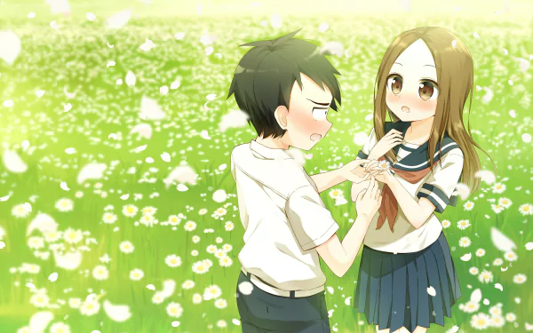 Takagi (Karakai Jouzu no Takagi-san) Nishikata (Karakai Jouzu no Takagi-san) Anime Teasing Master Takagi-san HD Desktop Wallpaper | Background Image