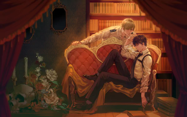 Anime boy library gothic room anime boy anime room Gothic Anime HD Desktop Wallpaper | Background Image