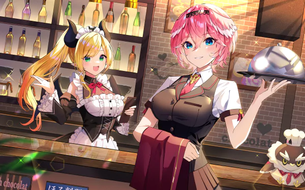 hololive Yuzuki Choco Takane Lui Ganmo Anime Virtual Youtuber HD Desktop Wallpaper | Background Image