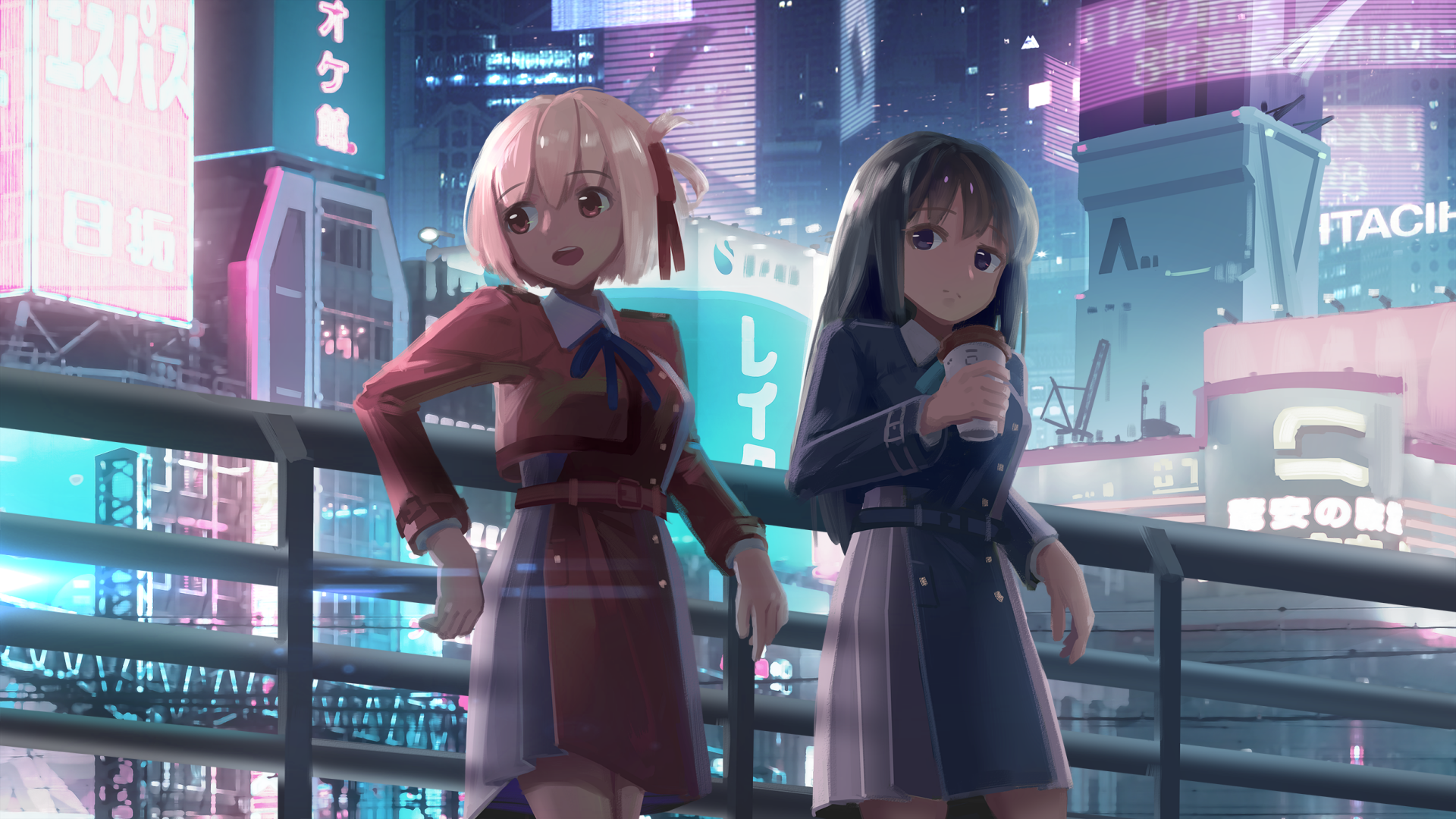 Download Takina Inoue Chisato Nishikigi Anime Lycoris Recoil HD Wallpaper by Tornier