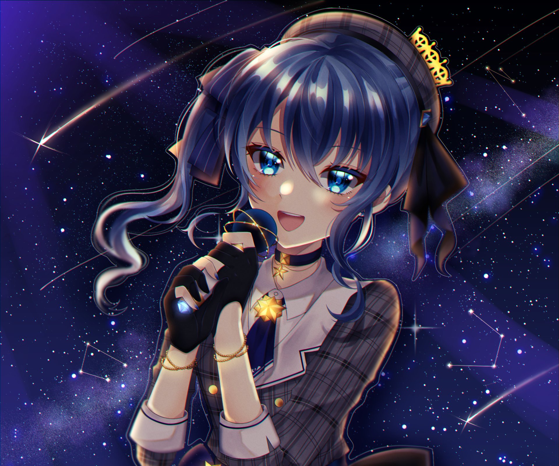 Download Hoshimachi Suisei Anime Virtual Youtuber HD Wallpaper