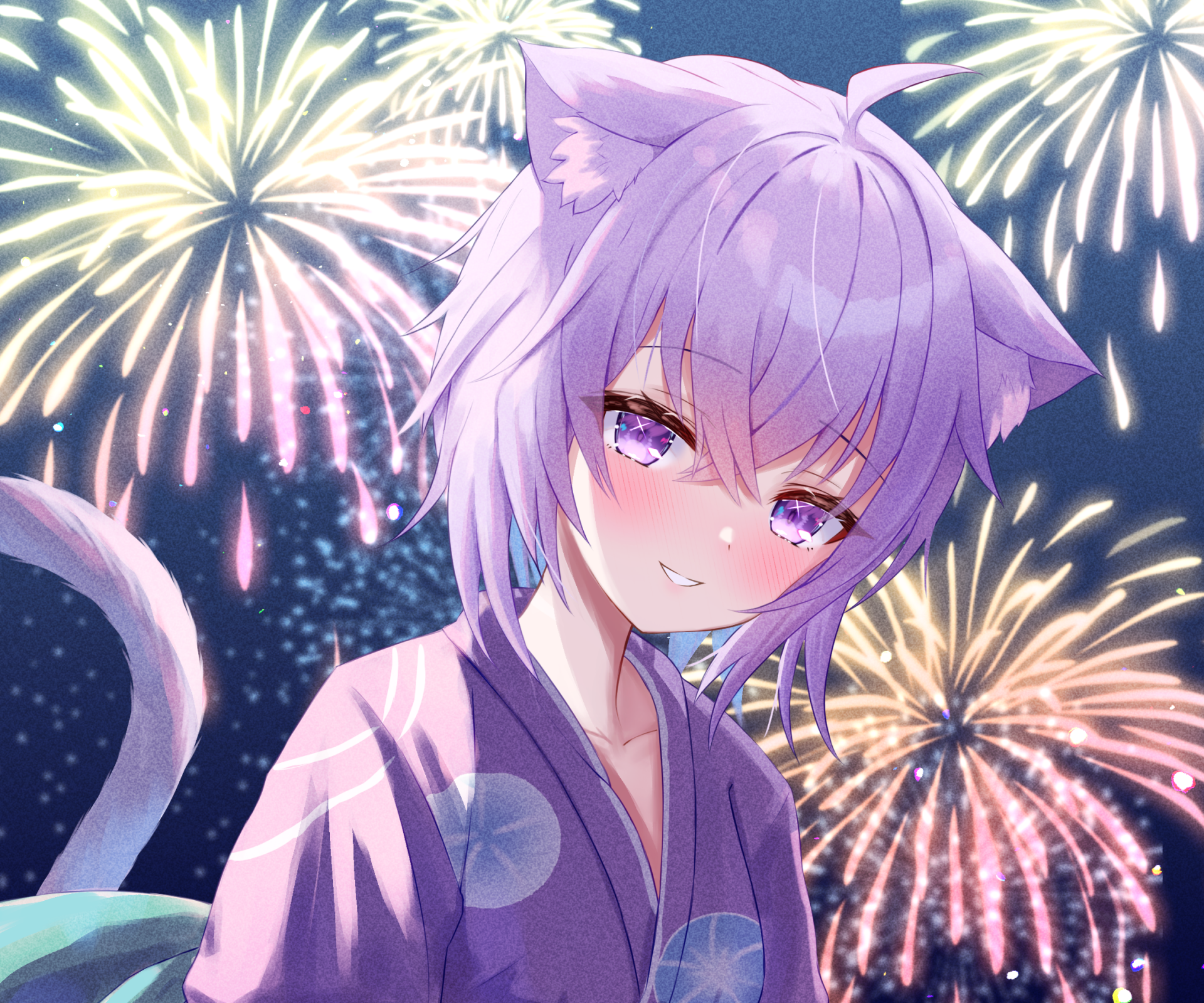 Download Hololive Nekomata Okayu Anime Virtual Youtuber HD Wallpaper