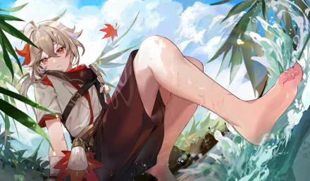 feet Kaedehara Kazuha (Genshin Impact) video game Genshin Impact HD Desktop Wallpaper | Background Image