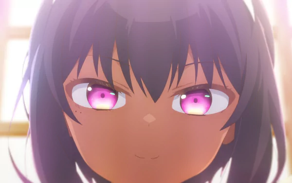 Close-up of Lilith from the anime My Recently Hired Maid Is Suspicious, featuring her vibrant purple eyes in this HD PC desktop wallpaper and background.